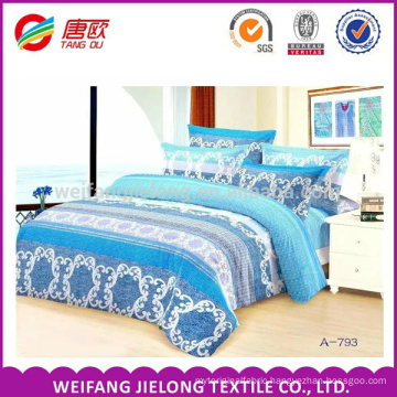 2017 new designs polyester fabric 3d printed good hand feeling in bedding set for india market